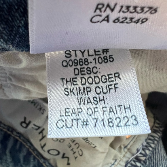 Mother The Dodger Skimp Cuff Jeans Leap of Faith Jeans 24 - Picture 12 of 15